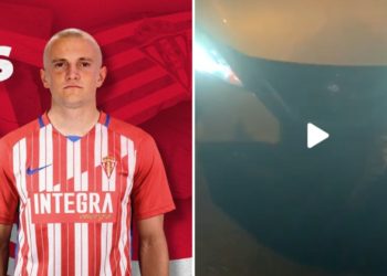 Vídeo: El jugador del Sporting Vasyl Kravets choca contra un jabalí y su reacción se hace viral