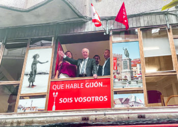 Pepín Braña inaugura la sede de su partido, Que Hable Gijón: “Vamos a ganar”