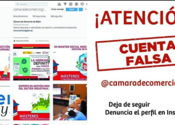 Suplantan la identidad de la Cámara de Comercio de Gijón en Instagram
