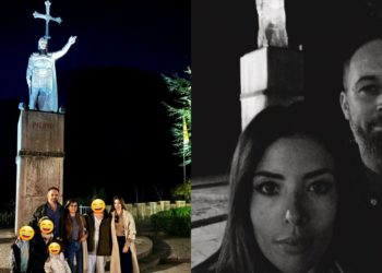 Santiago Abascal y Lidia Bedman visitan Covadonga y la estatua de Pelayo «recordando lo importante»