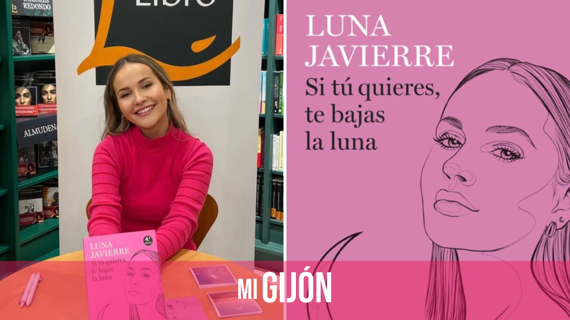 Luna Javierre abarrota la plaza de Italia con su firma de libros en