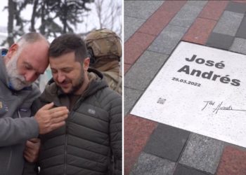 José Andrés, condecorado en Ucrania con una placa en el Paseo de los Valientes de Kiev