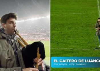 Los temas ‘Despechá’ y ‘Quédate’ a ritmo de gaita de Daniel Meré llegan al fútbol asturiano