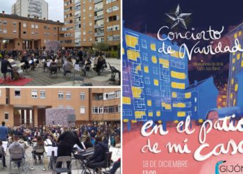 Más de 200 personas acuden al concierto de Gijón Jazz Band «en el patio de mi casa»