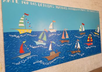 Seis colegios gijoneses ‘derriban muros’ con pinceles