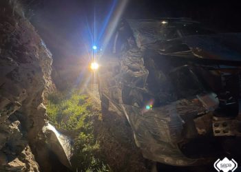 Herida una mujer en Caso tras salirse su vehículo de la vía