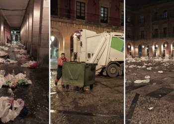 EMULSA comienza el año con la «tradicional» limpieza de los restos de Nochevieja