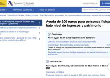 Abierta la web de Hacienda donde solicitar el nuevo cheque de 200 euros para familias vulnerables