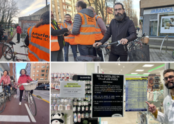 Asturies con Bici “estrena” el carril bici de La Calzada