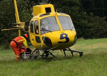 Rescate en helicóptero de una mujer que se lesionó el tobillo en una ruta en Villaviciosa