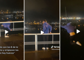 Vídeo | 100 euros: el precio que pone para tirarse al mar en plena noche