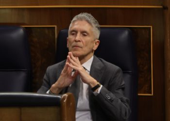 Marlaska visita el Puesto de Mando Avanzado de Navelgas, en Tineo