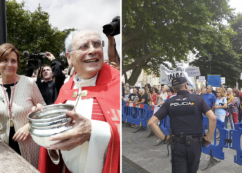 La tradición y el laicismo gijonés, frente a frente en San Pedro