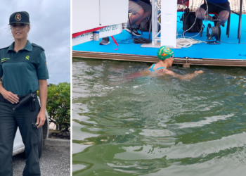 La gijonesa Leticia de la Llana, medalla de oro en el Campeonato Militar de aguas abiertas