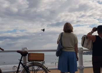 VIDEO | El Eurofighter ‘Typhoon’ surca el cielo de Gijón