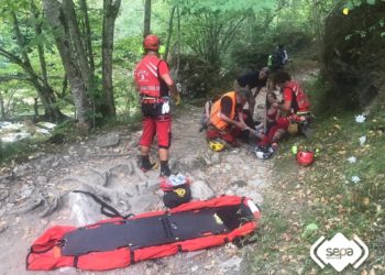 Evacuada al hospital una mujer herida cuando realizaba la ruta de la Olla de San Vicente