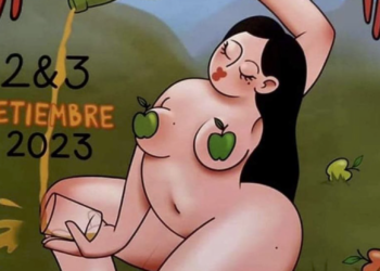 Censura en Piloña: El dibujo de una mujer desnuda enciende las antorchas 