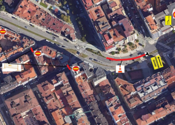 Cortes de tráfico en Gijón por la finalización del carril bus en Avenida de la Costa
