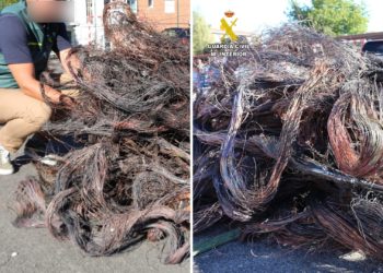 VÍDEO | Duro golpe a los ladrones de cable de cobre en Gijón: la Guardia Civil recupera más de 850 kg