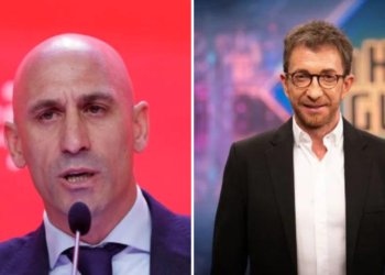 Luis Rubiales, ‘Felpeyu’ y Pablo Motos ‘Babayu’ de Les Comadres