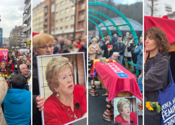La Internacional a pleno pulmón en la emotiva despedida de la histórica militante comunista Anita Sirgo