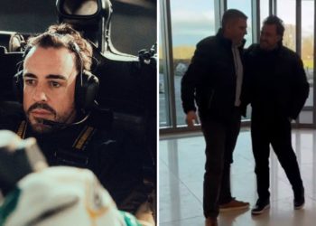 La ‘llingua’ se cuela en Aston Martin por el peinado de Fernando Alonso: «¡Qué guapu ye!»