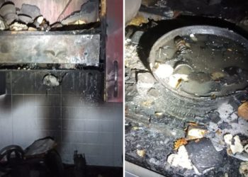 GALERÍA | Un espectacular incendio devasta la cocina de un dúplex de Cimavilla