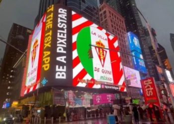 El escudo del Sporting se adueña de Times Square
