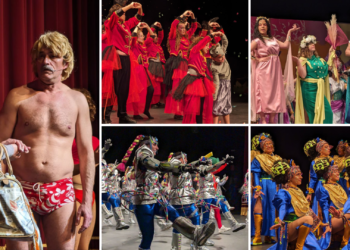 GALERÍA | ‘Dioses’ y problemas mundanos se dan cita en el segundo día del Concurso de Charangas de Gijón