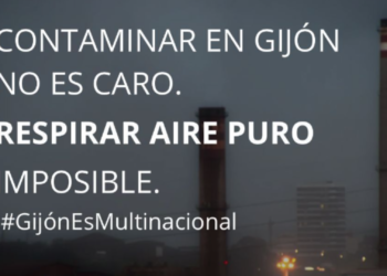 La ‘contracampaña’ que recuerda el problema de la contaminación en Gijón: «Respirar aire puro es imposible»