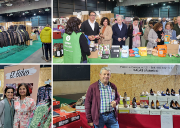 El temporal no impide las compras en la Feria de Stocks en Gijón, que sigue este domingo