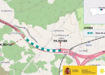 Transportes modifica los desvíos de tráfico por los trabajos de rehabilitación de la A-8 en el nudo de Serín