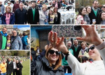 Barbón, entre los 15.000 comensales de la Comida en la Calle: «Gracias a todos los que me invitaron a algo»