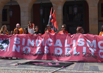 Manifestación por las sindicalistas de La Suiza tras la sentencia del Supremo esta  tarde