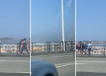 Cerradas al baño las playas de San Lorenzo y Poniente por la presencia de medusas e intensa niebla