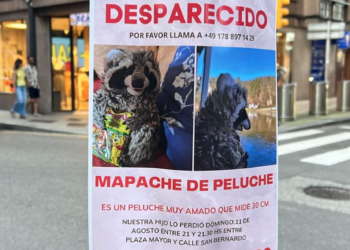 Recompensa de cien euros por encontrar a Racki, el peluche favorito de esta familia alemana de vacaciones en Gijón