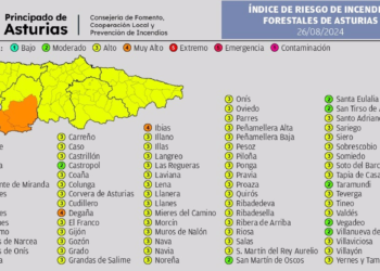 Tres concejos del suroccidente están hoy en riesgo «muy alto» de incendios forestales