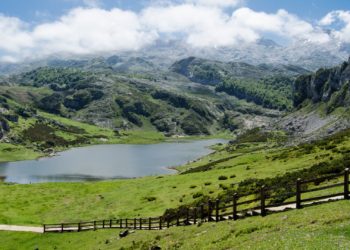 Evacúan por aire a un senderista que se golpeó en la cabeza tras caer en Cangas de Onís