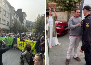 Sotrondio planta cara a Vox: más de doscientas personas se concentran a favor de la inmigración