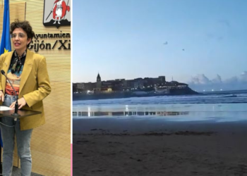 IU denuncia el uso de pirotecnia cerca de la playa de San Lorenzo: «No parece la ubicación más idónea»