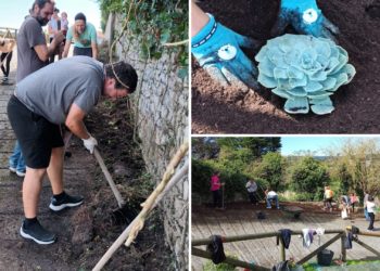 Santa Bárbara pasa a la acción contra el abandono de sus ‘zonas verdes’… Creando su propio ‘jardín de lluvia’