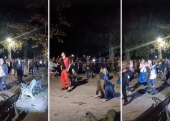 Claqué Asturias repite y sorprende de nuevo con un impresionante flashmob en el parque Isabel La Católica