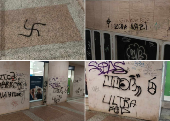 Vecinos de Gijón denuncian nuevas pintadas en el pasadizo de Begoña, muchas con simbología nazi