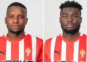 Los jugadores Juan Otero y Jordy Caicedo firmarán autógrafos este jueves en Gijón