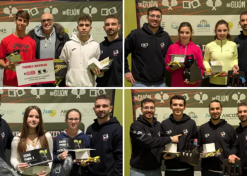 Lluvia de regalos y grandes momentos en el primer Torneo de Navidad miGijón-KO Burger de pádel