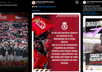 El fútbol y el baloncestu, en defensa del patrimoniu llingüísticu: Sporting, Cultural y Círculo celebren el Día Internacional de la Llingua Materna