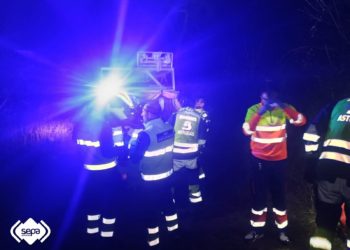 Un herido en Amieva tras volcar su tractor por un desnivel de más de 50 metros