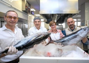 El ‘campanu del mar’ inaugura la costera del bonito en Avilés con 525 kilos subastados