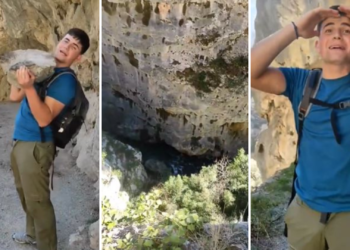 La imprudencia del Cares que pudo salir muy cara: indignación por el vídeo de un joven lanzando una piedra en la ruta