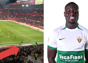 Piden cárcel para el aficionado del Real Sporting que lanzó insultos racistas contra Bambo Diaby, del Elche